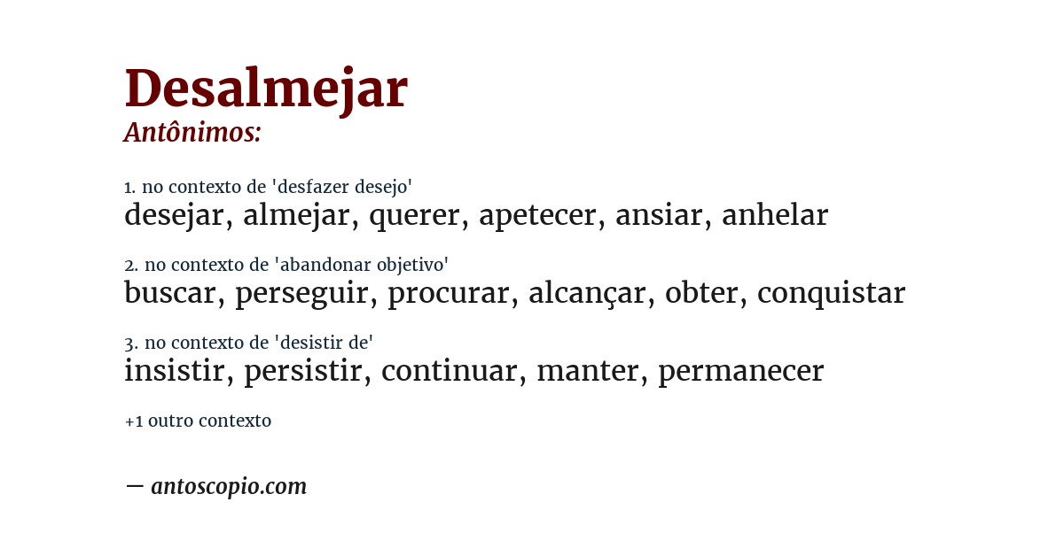 Antônimo de desalmejar