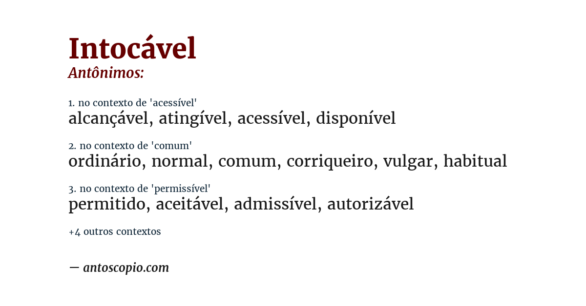 Antônimo de intocável