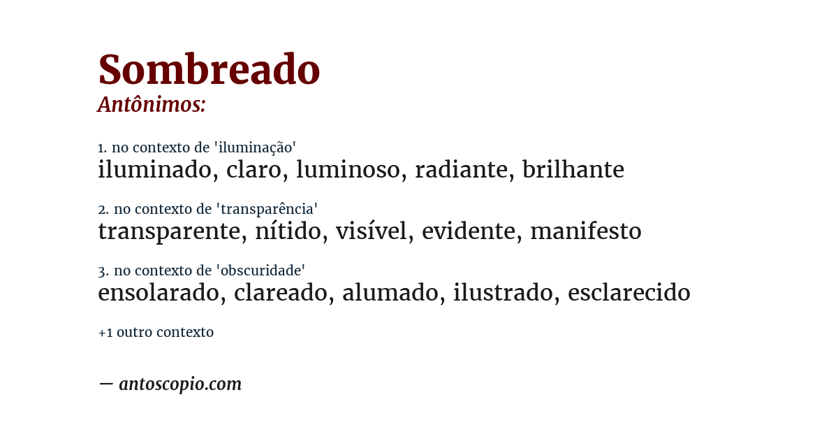 Antônimo de sombreado