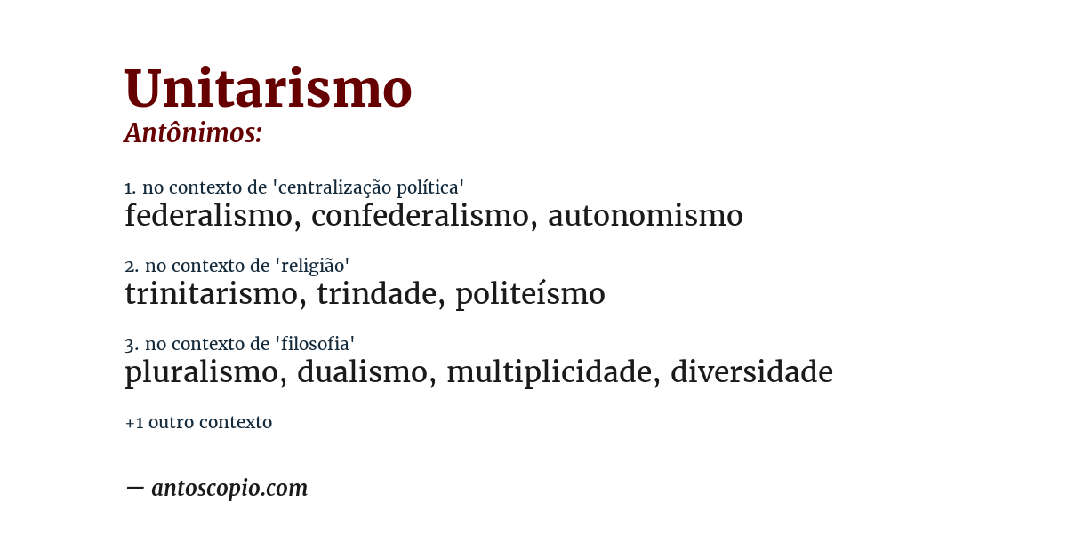 Antônimo de unitarismo