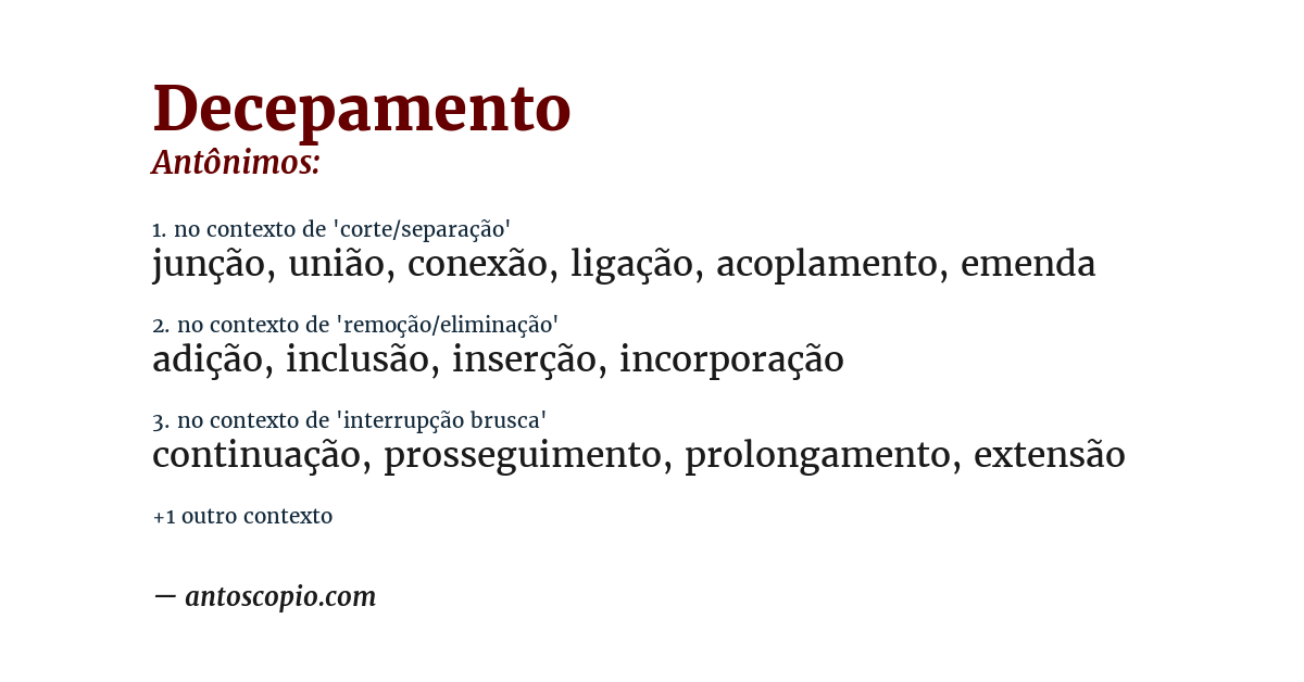 Antônimo de decepamento