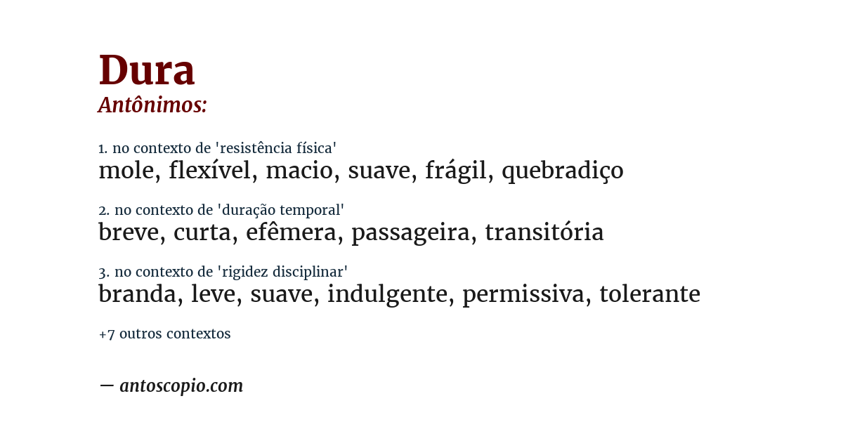Antônimo de dura