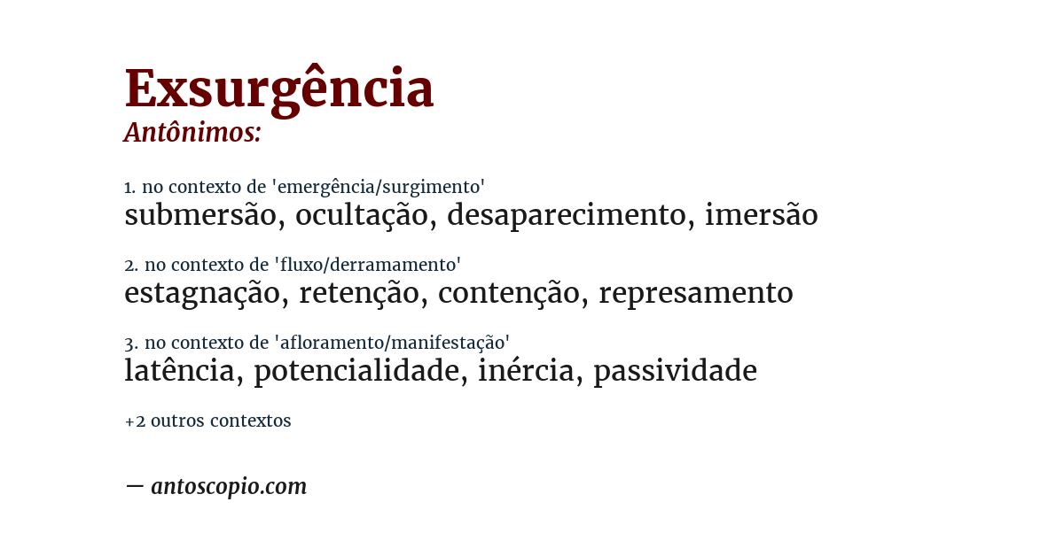 Antônimo de exsurgência