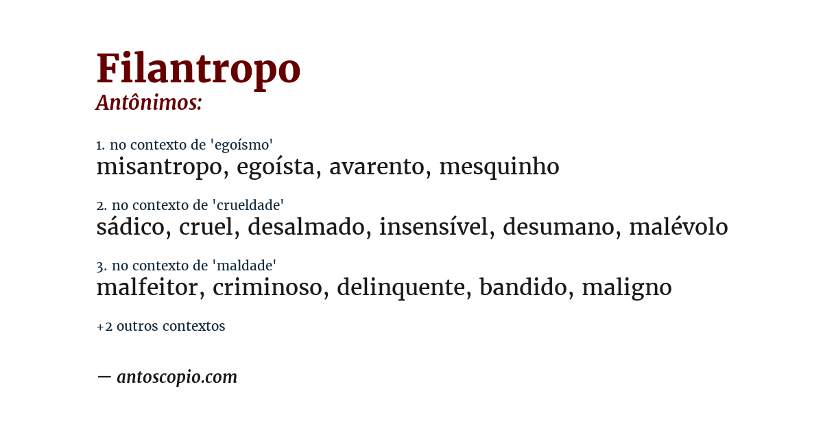 Antônimo de filantropo