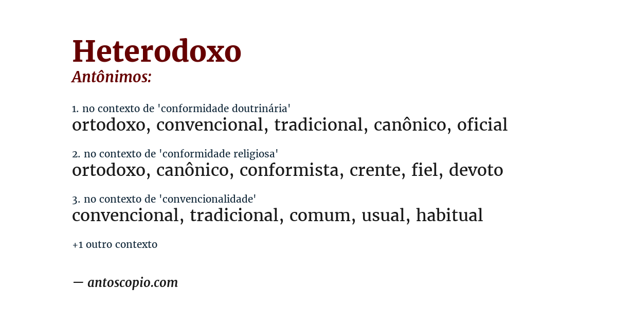 Antônimo de heterodoxo