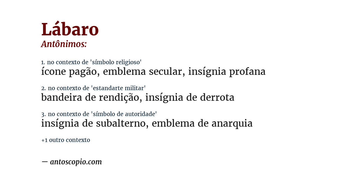 Antônimo de lábaro