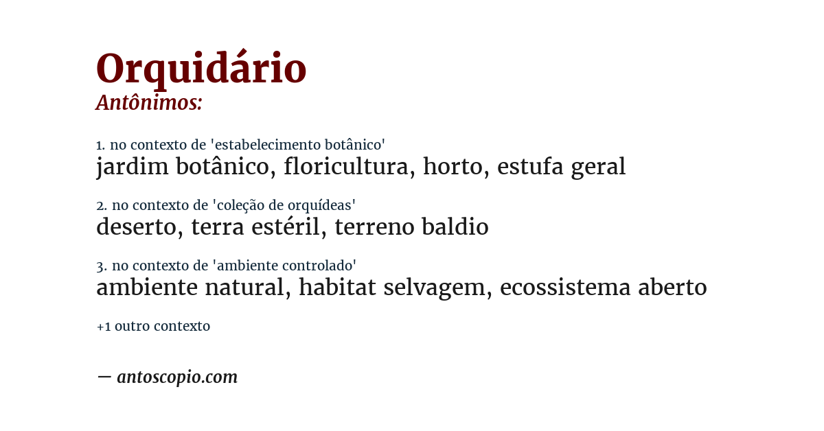Antônimo de orquidário