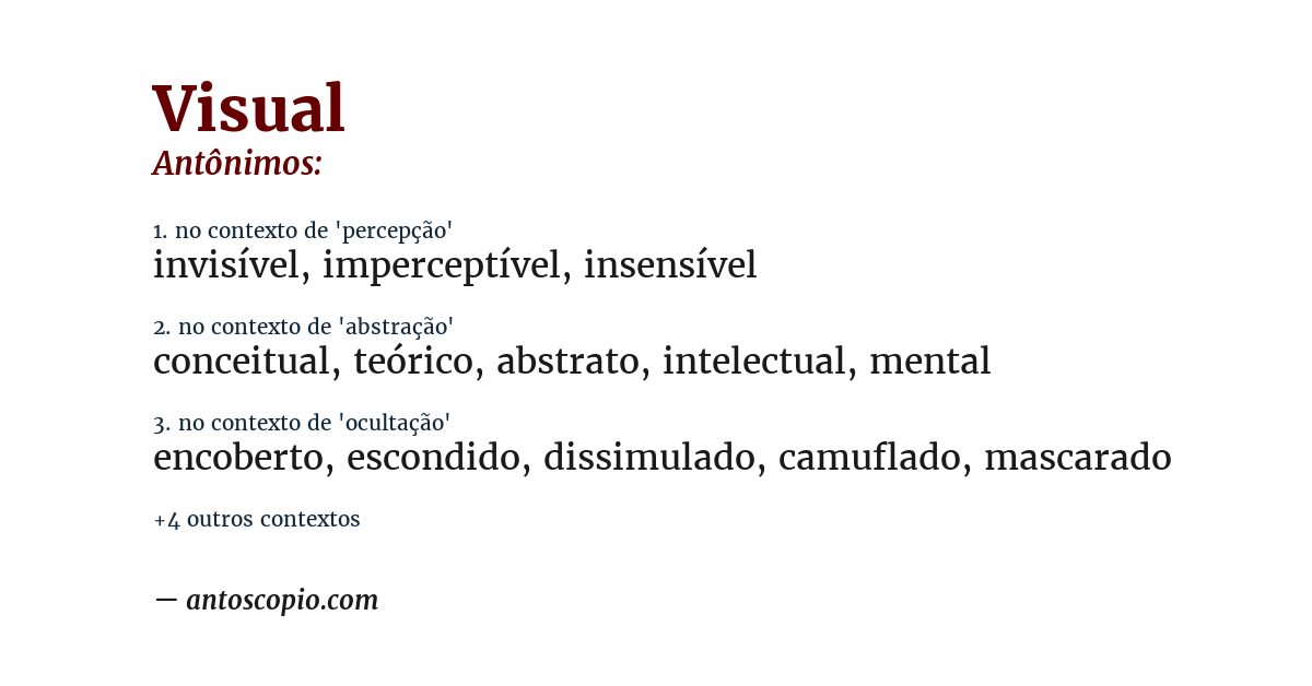 Antônimo de visual