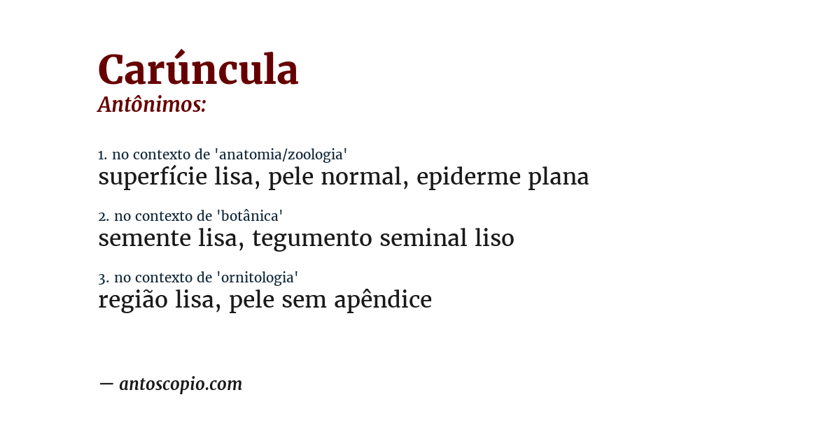 Antônimo de carúncula