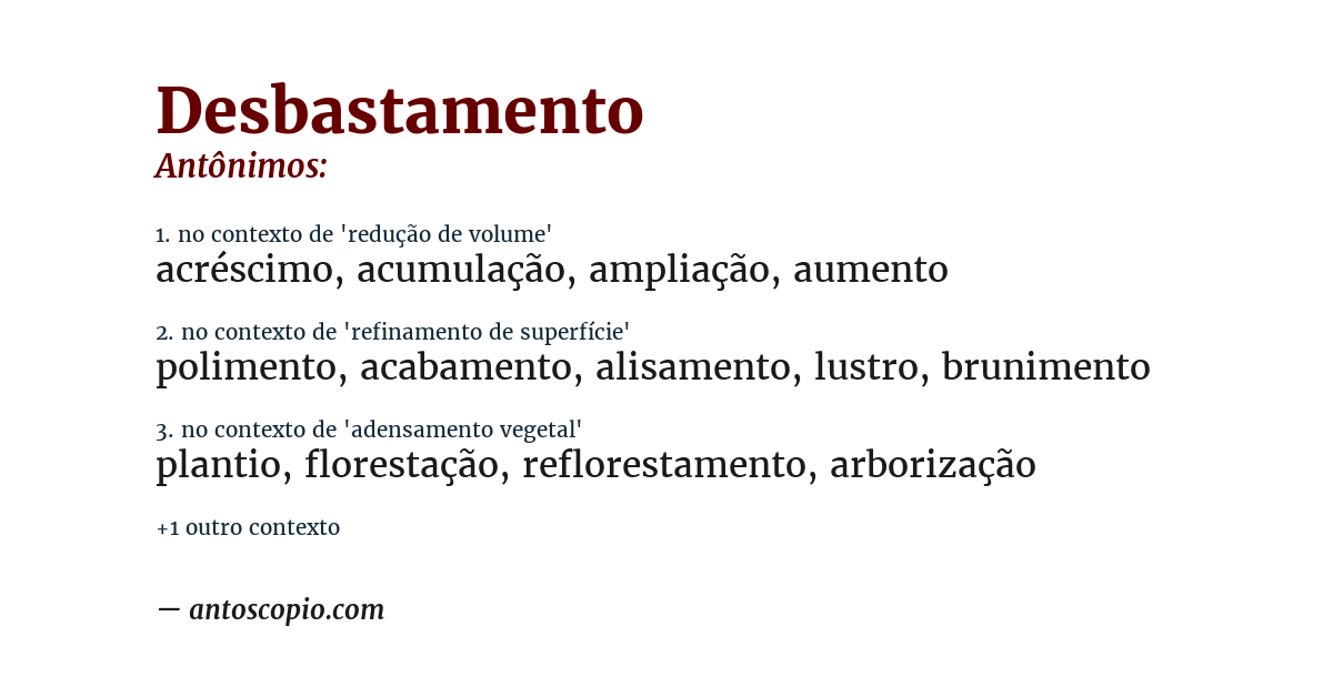 Antônimo de desbastamento