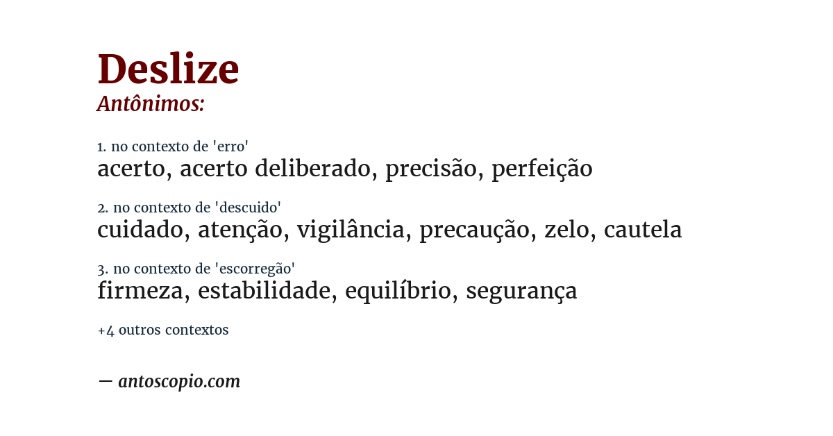 Antônimo de deslize