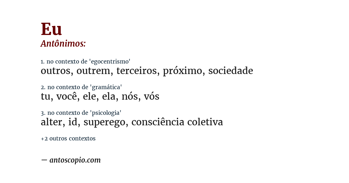 Antônimo de eu