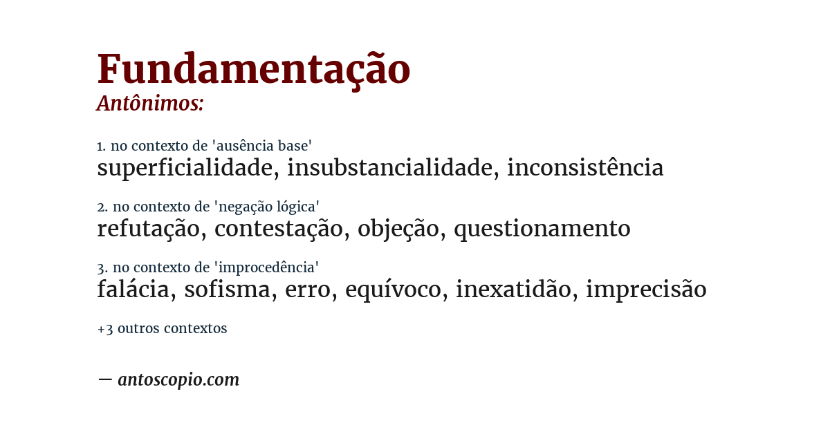 Antônimo de fundamentação