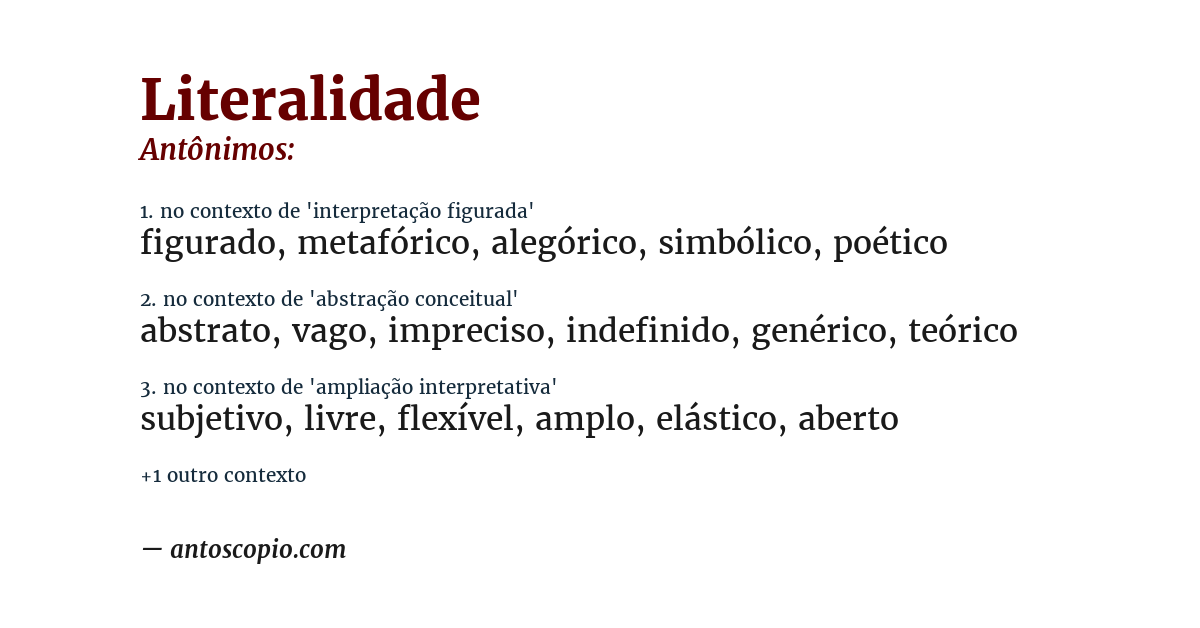 Antônimo de literalidade