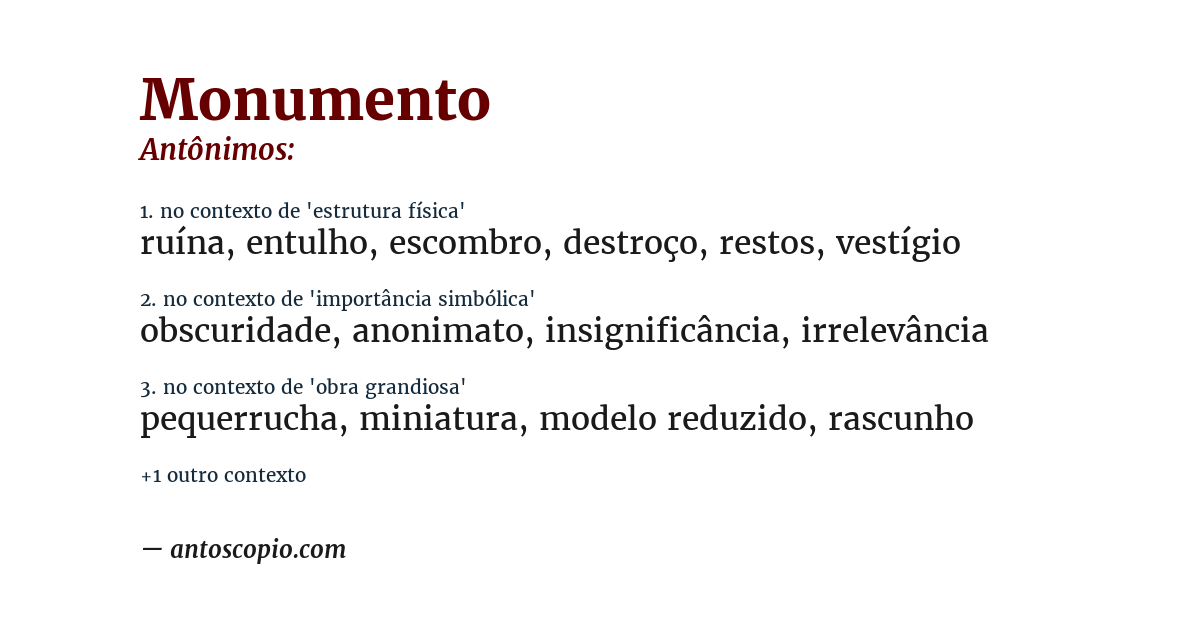 Antônimo de monumento