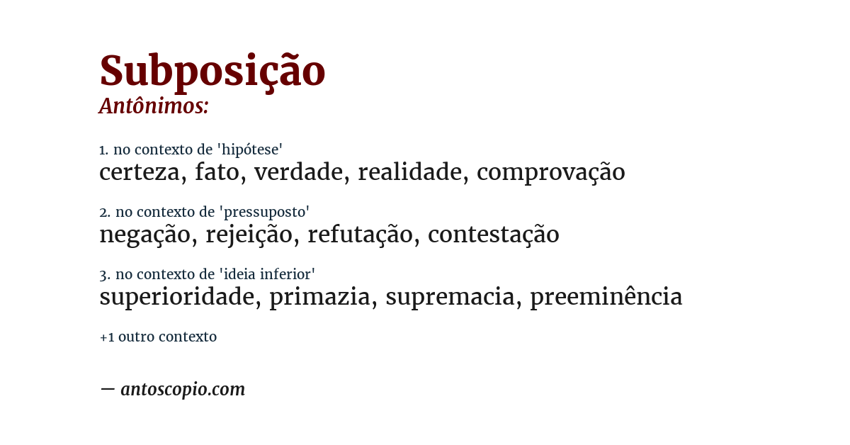 Antônimo de subposição