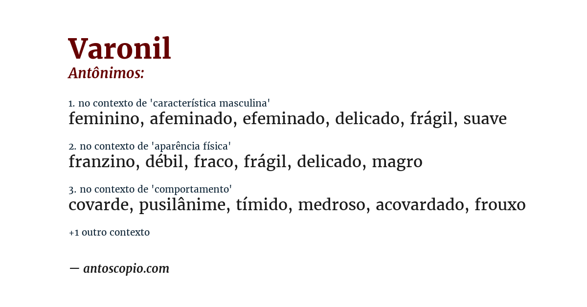 Antônimo de varonil