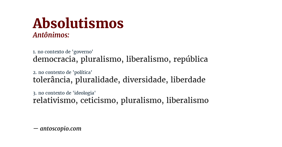 Antônimo de absolutismos