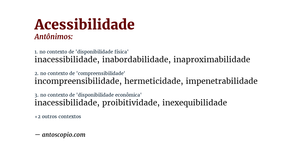 Antônimo de acessibilidade