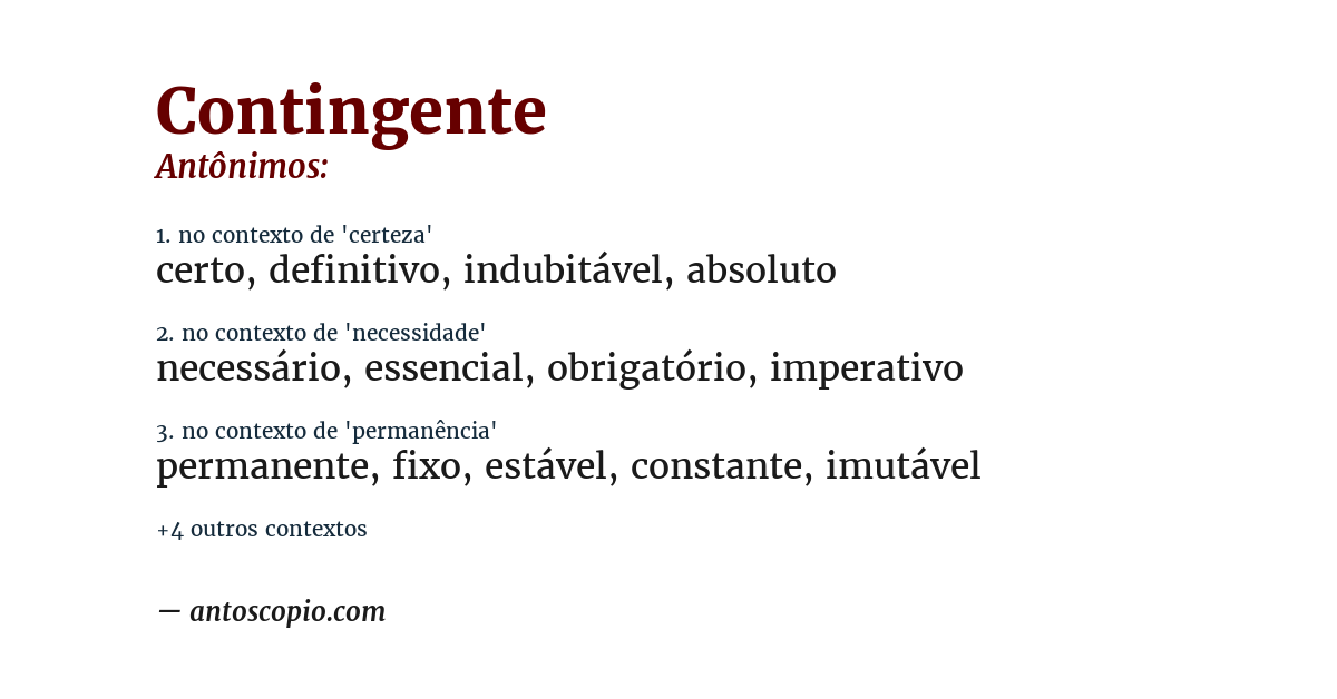 Antônimo de contingente