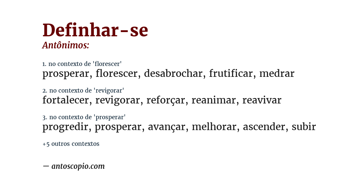 Antônimo de definhar-se