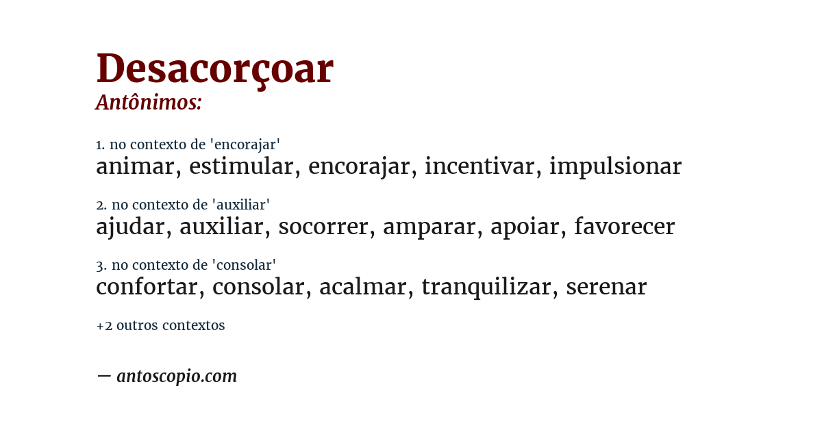 Antônimo de desacorçoar
