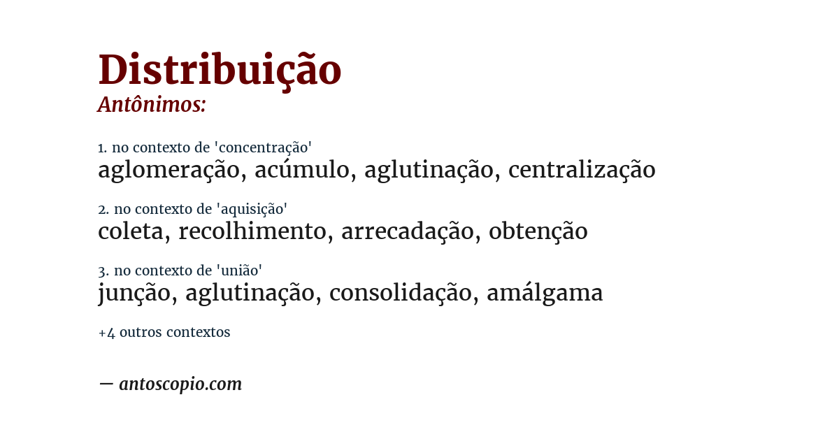 Antônimo de distribuição
