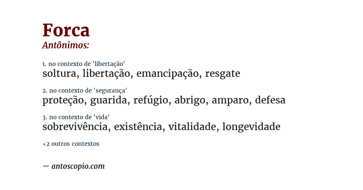 Antônimo de forca