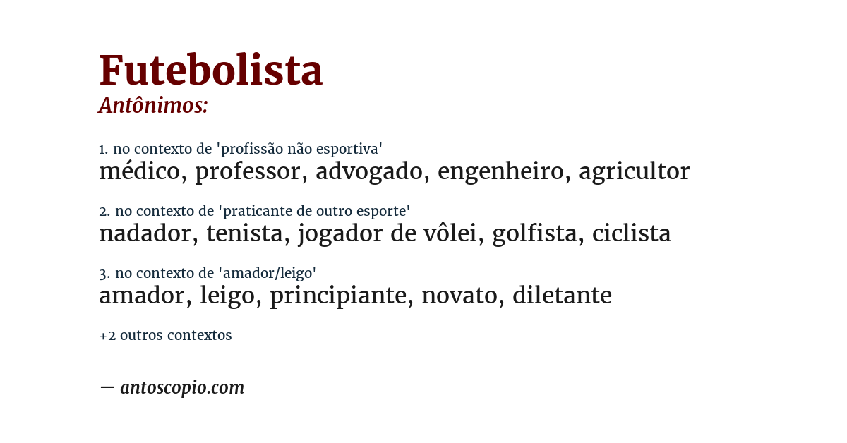 Antônimo de futebolista