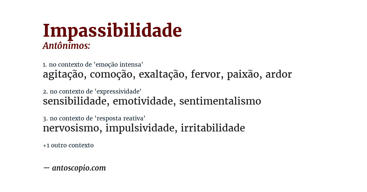 Antônimo de impassibilidade