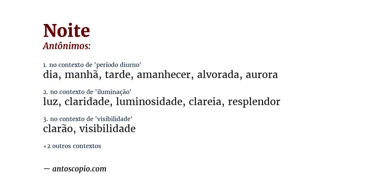 Antônimo de noite