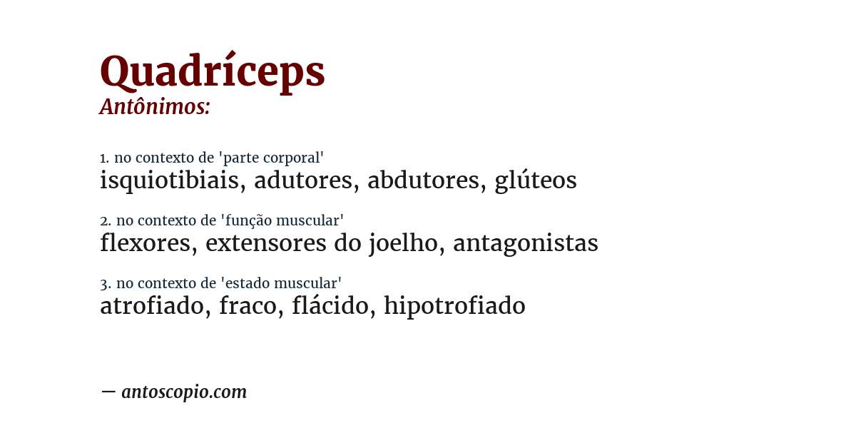 Antônimo de quadríceps
