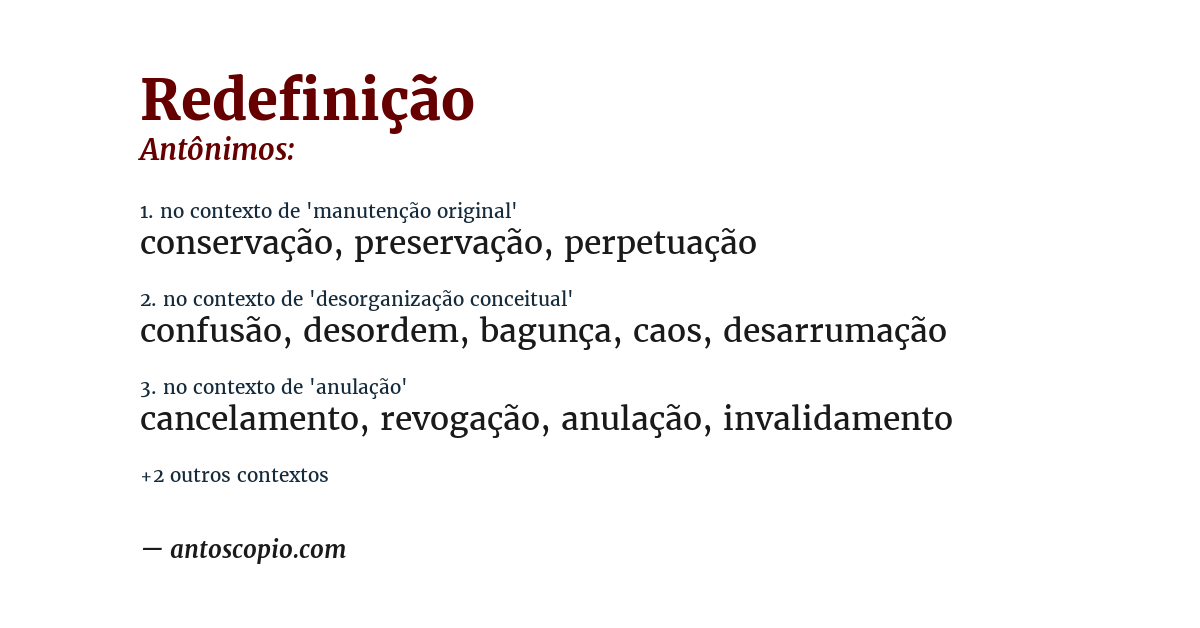 Antônimo de redefinição