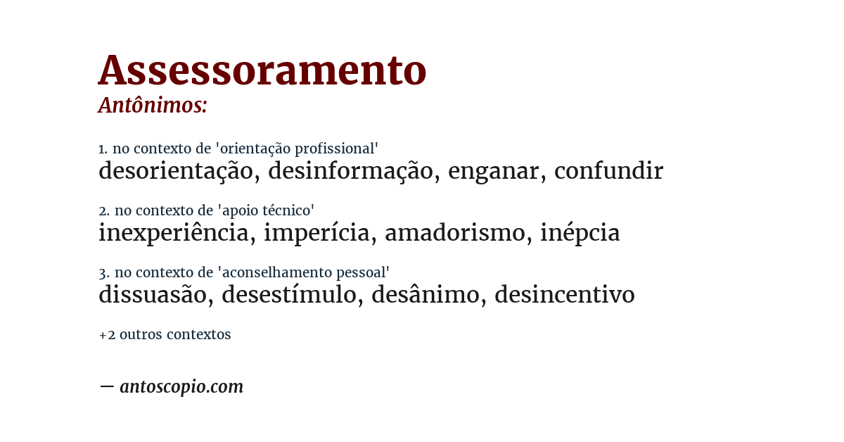 Antônimo de assessoramento