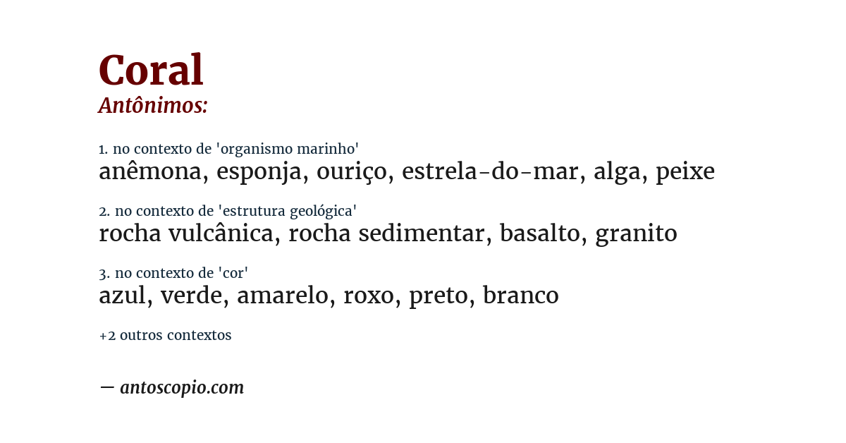 Antônimo de coral
