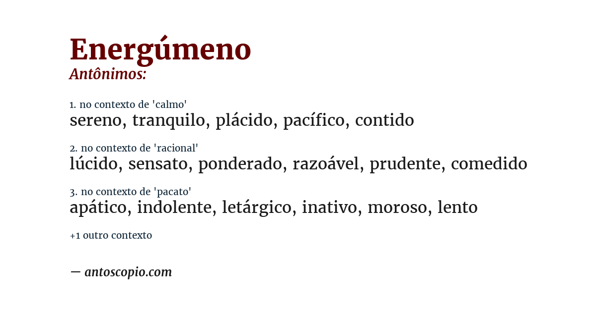 Antônimo de energúmeno
