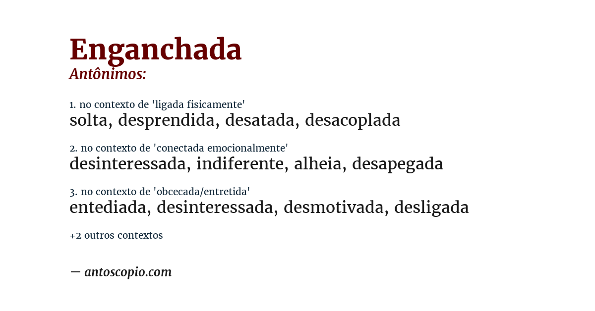 Antônimo de enganchada