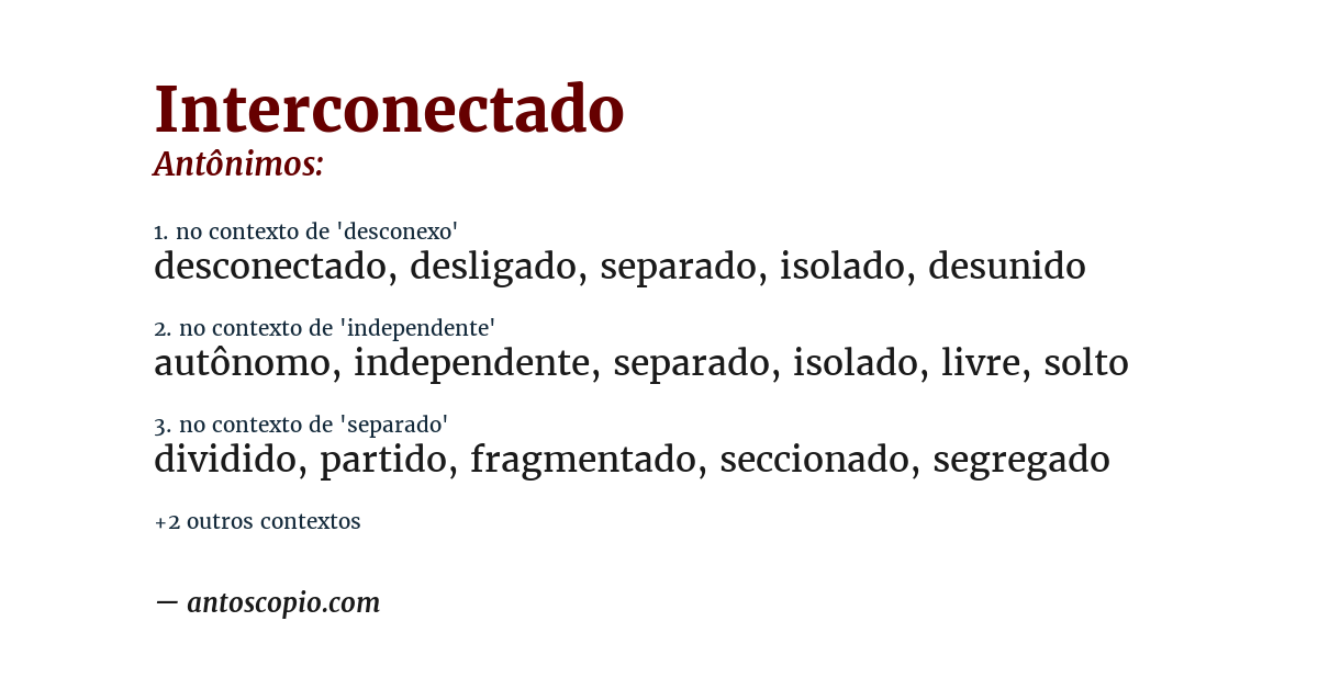 Antônimo de interconectado