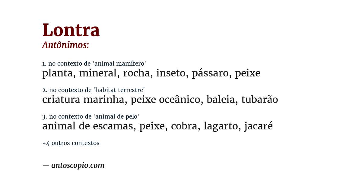 Antônimo de lontra