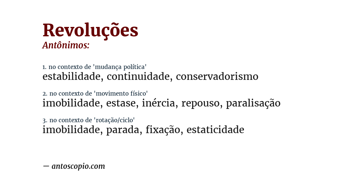 Antônimo de revoluções