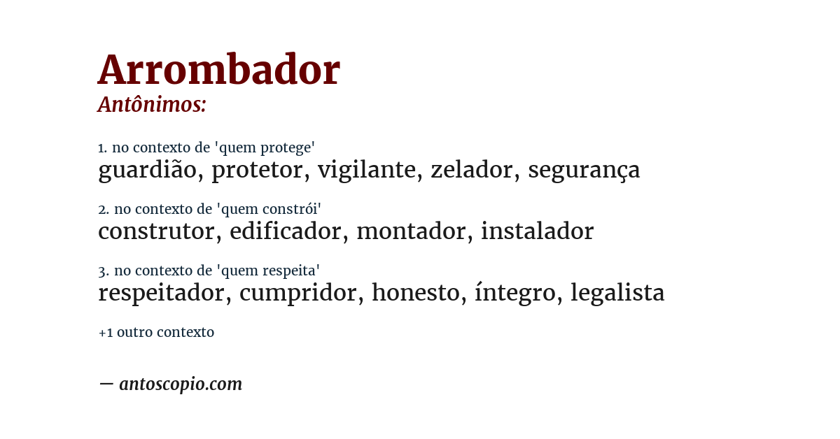 Antônimo de arrombador