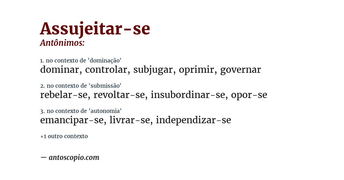 Antônimo de assujeitar-se
