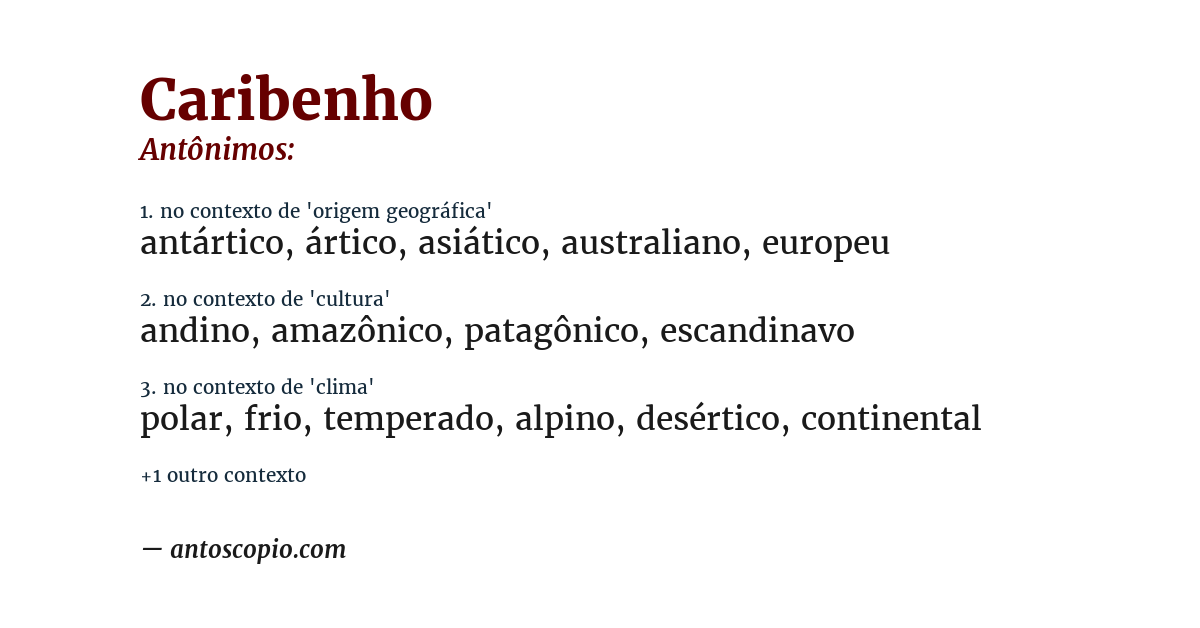 Antônimo de caribenho