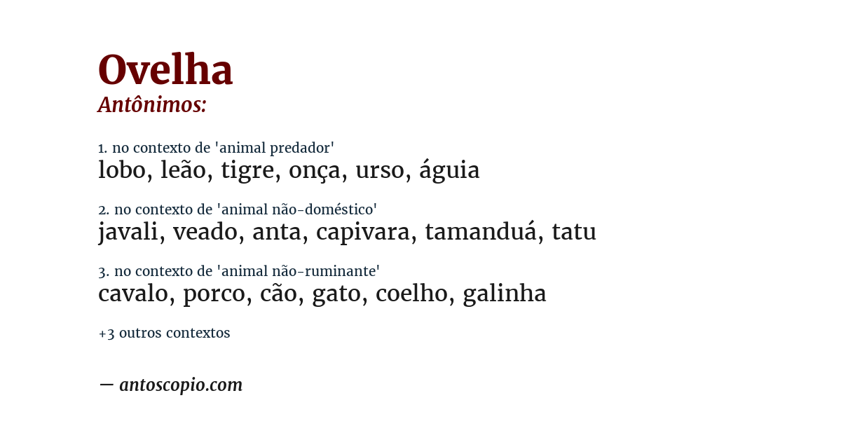 Antônimo de ovelha