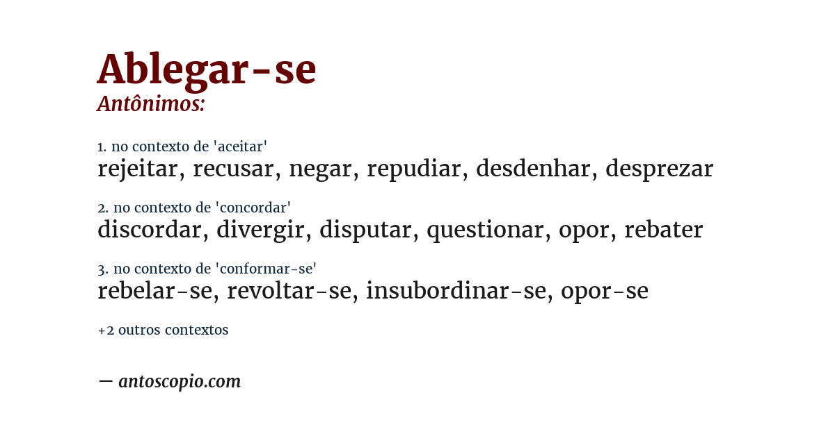 Antônimo de ablegar-se