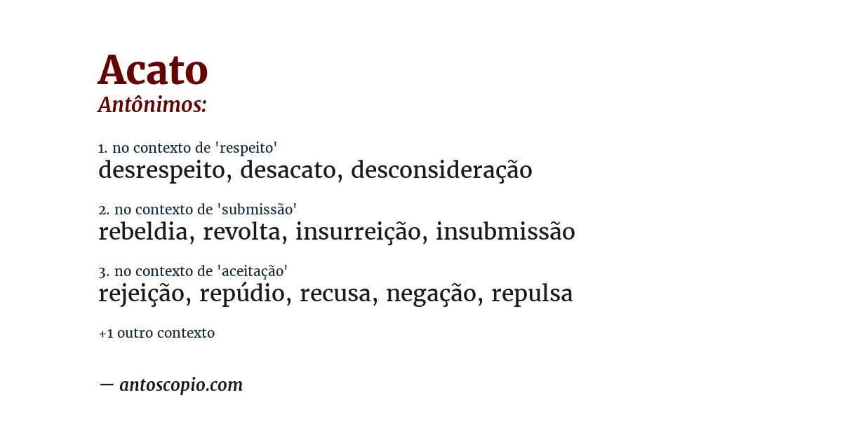 Antônimo de acato