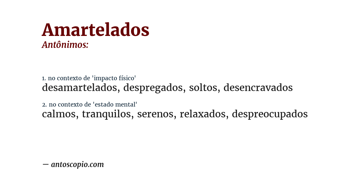Antônimo de amartelados