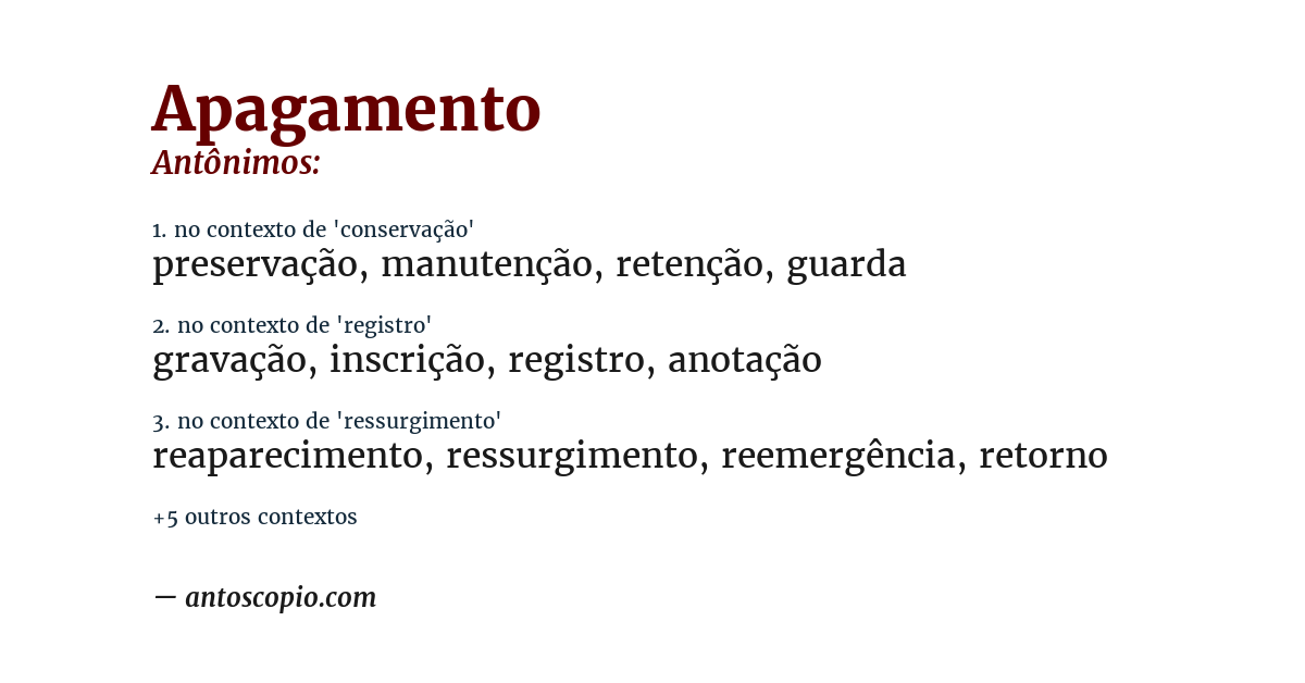 Antônimo de apagamento