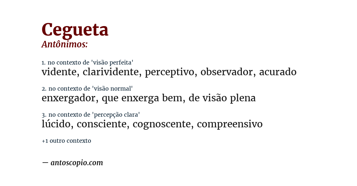 Antônimo de cegueta