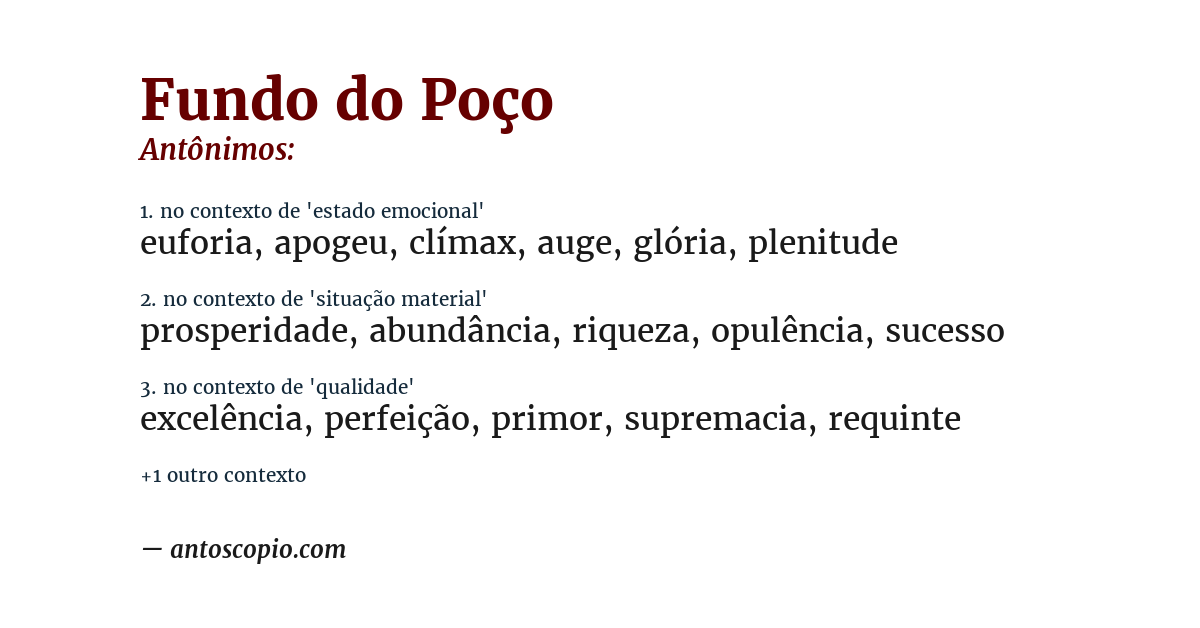 Antônimo de fundo do poço